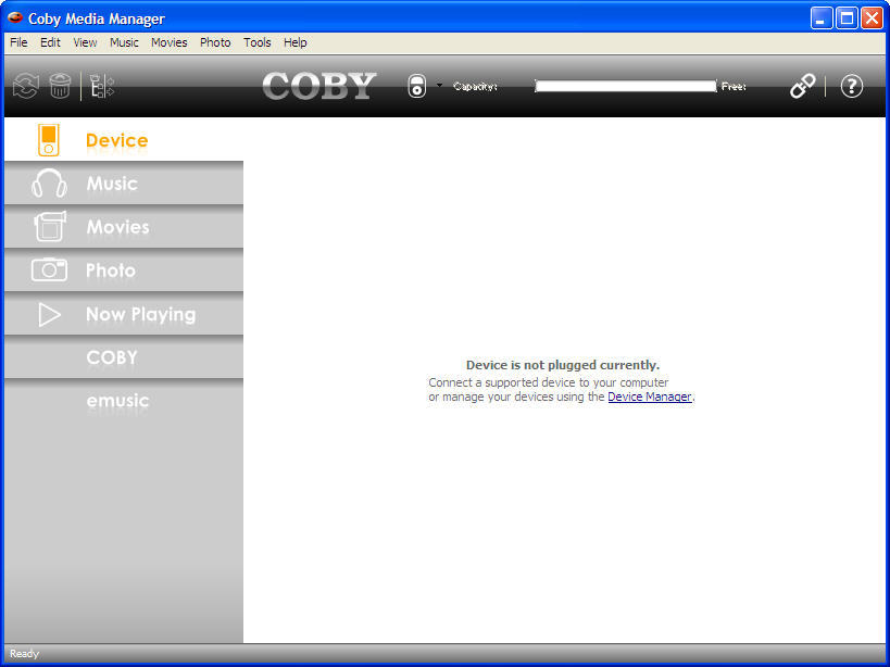 Coby mp620 4g media manager